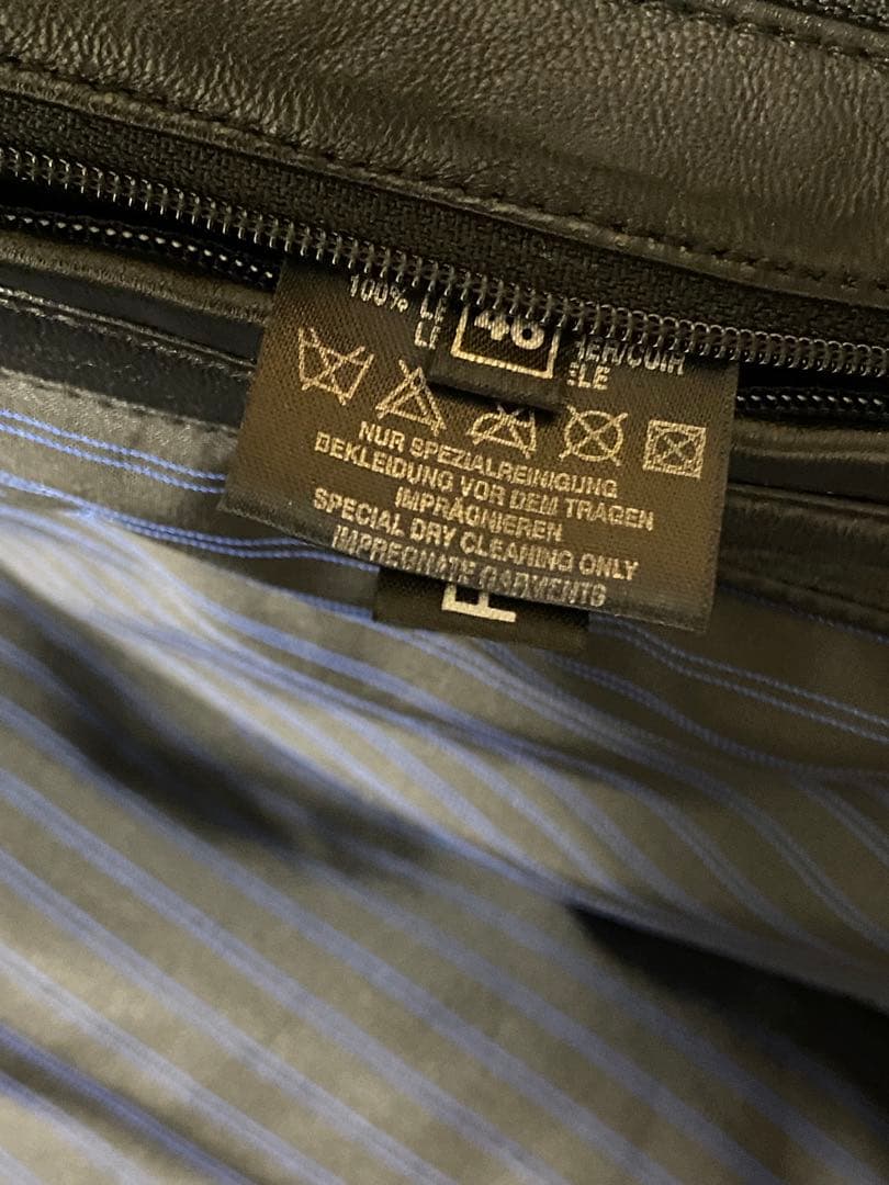 【定価25万円】 レザーライダースブルゾン 46