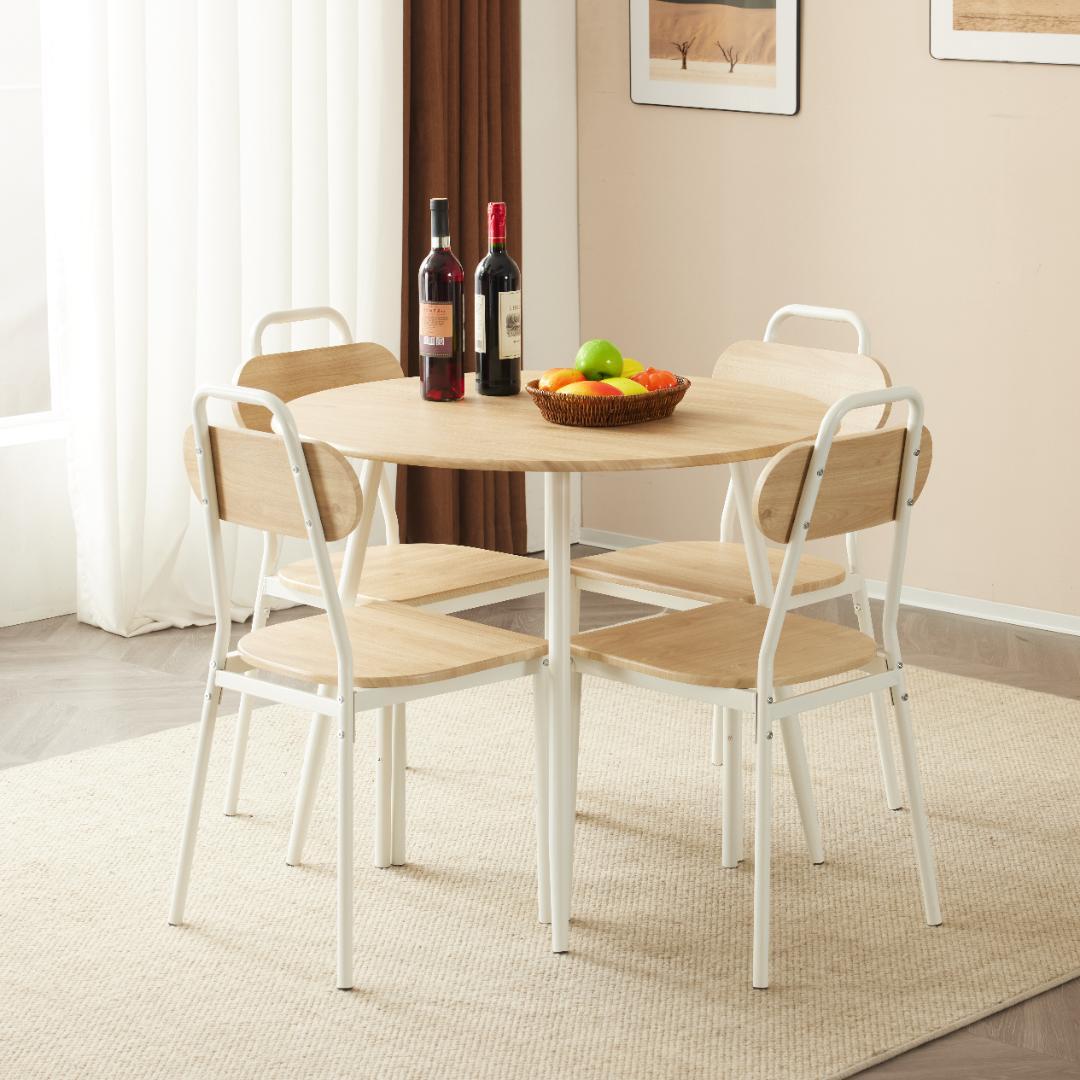 コンパクト4人掛けダイニングテーブルセット！食卓 チェア4脚　NATURAL
