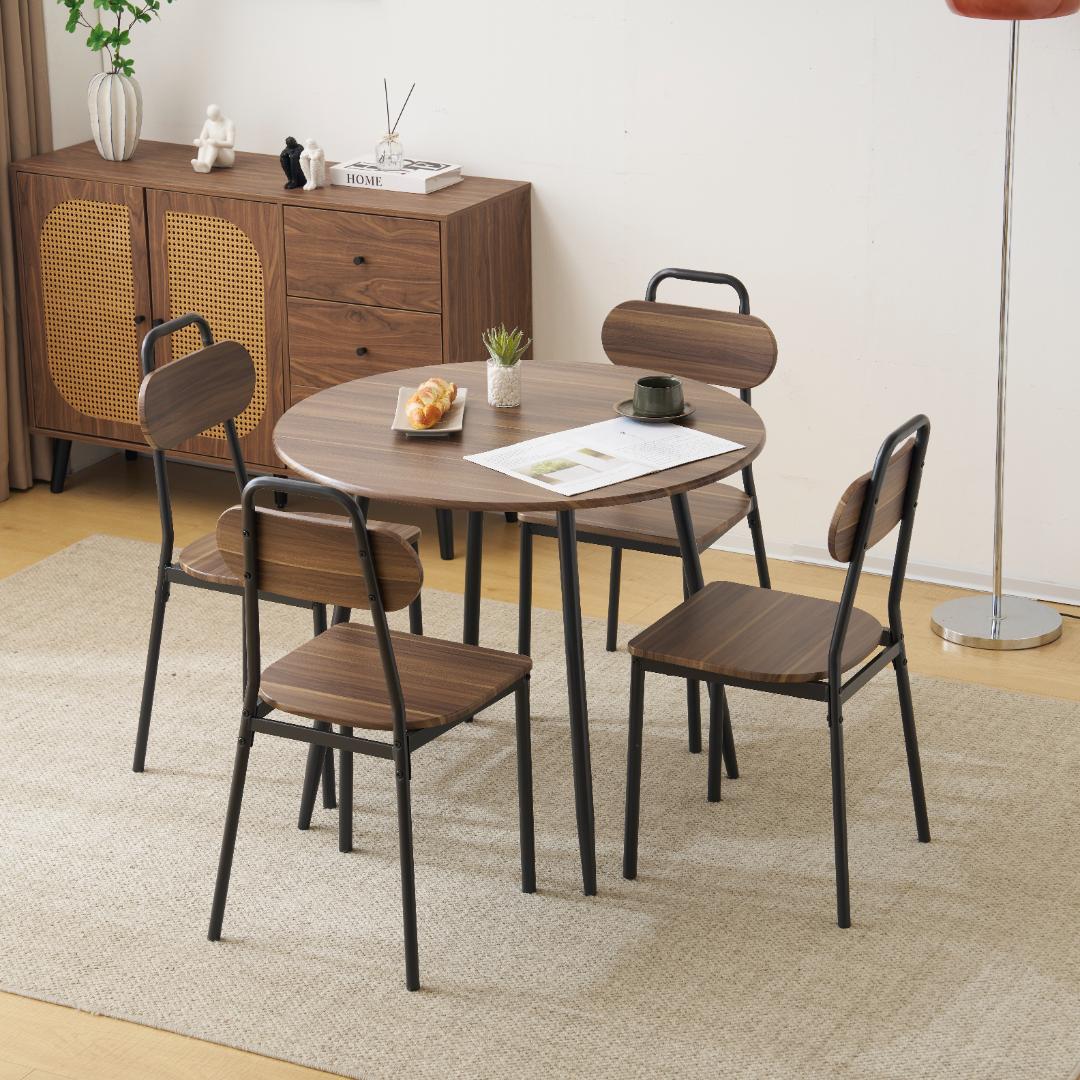 コンパクト4人掛けダイニングテーブルセット！食卓 チェア4脚　NATURAL