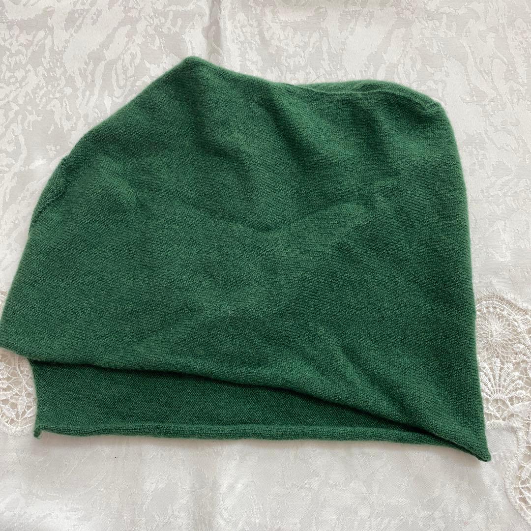 新品未使用 JURGEN LEHL カシミヤ100% 緑色 キャップ