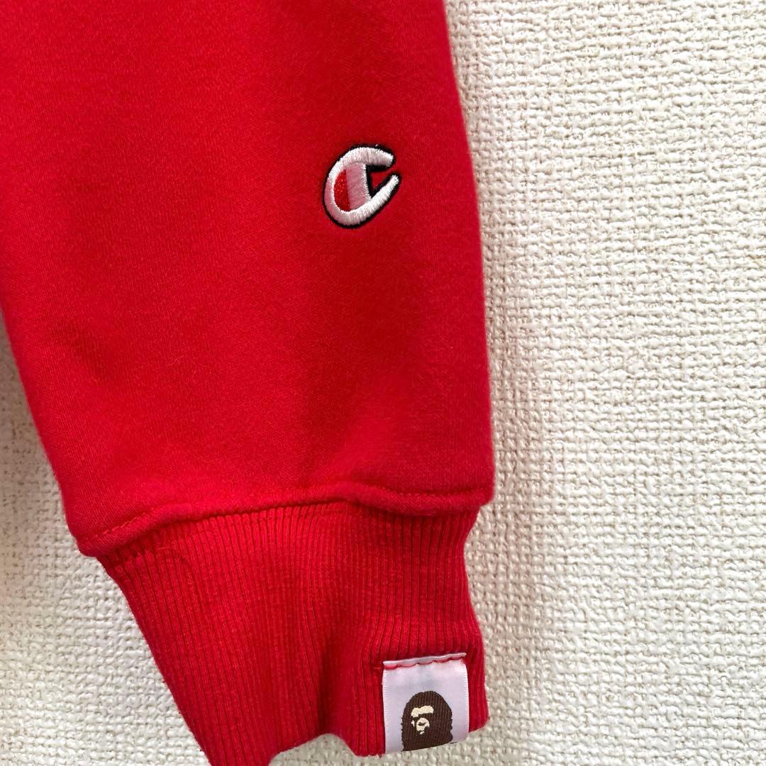 激レア アベイシングエイプ Champion コラボ パーカー 赤 M