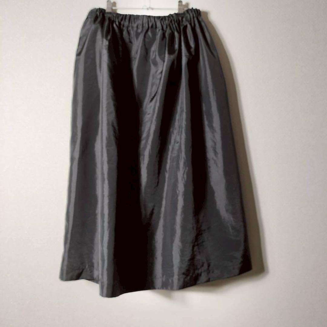 AD2004 コムデギャルソン ひざ丈スカート フリル ポリエステル 黒