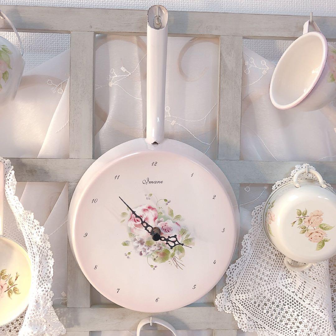 イマン オデットフライパン時計imane 琺瑯/ マニー フランフラン 掛け時計