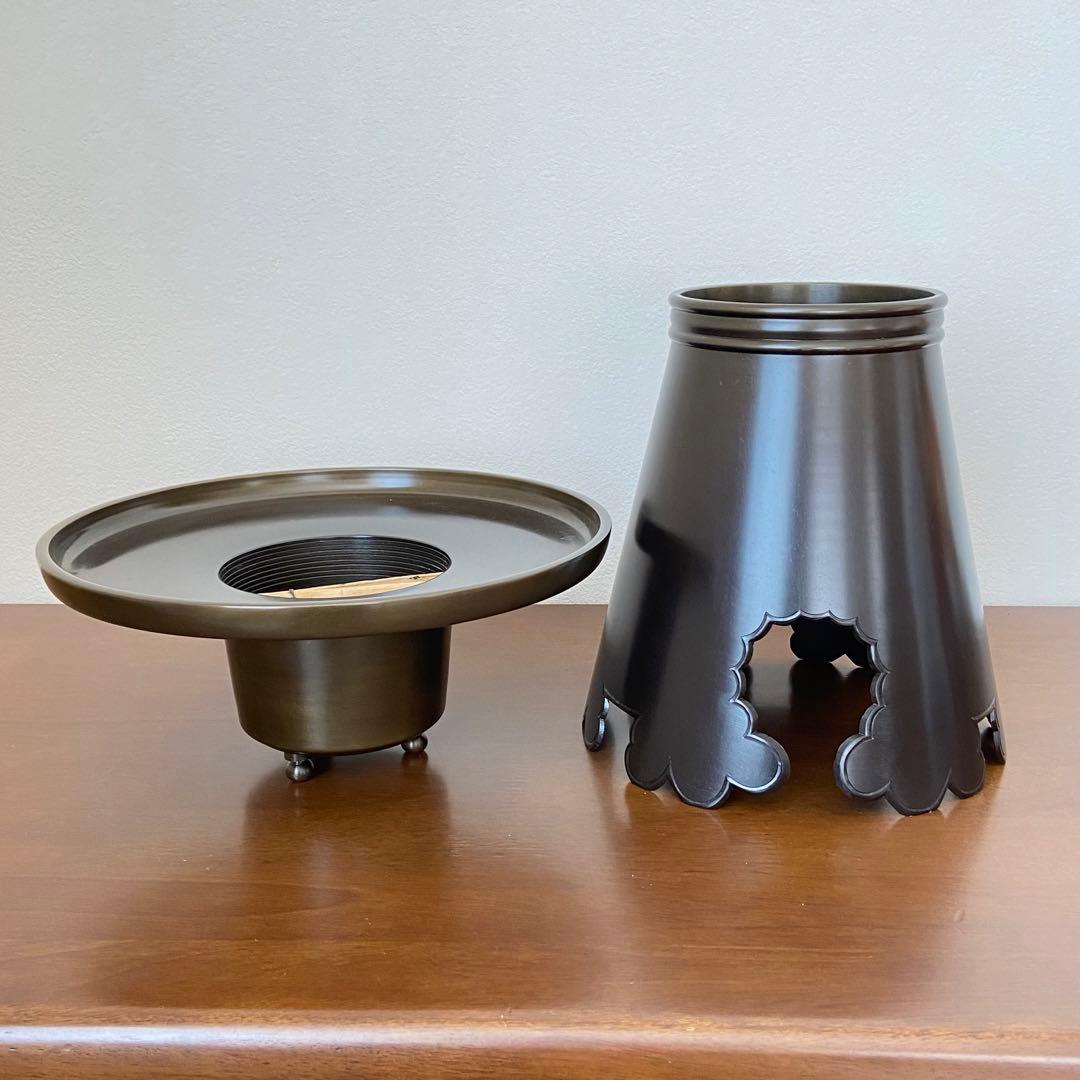 御玄猪 唐銅 池坊　ボール箱入　華道具　花器　花瓶　生け花