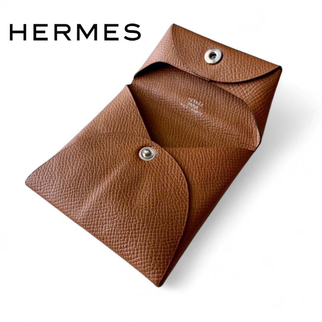 美品 Y刻印『エルメス』バスティア エプソン ゴールド ケース 小銭入れ