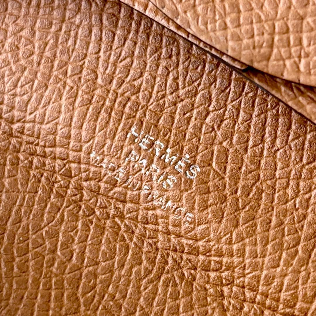 美品 Y刻印『エルメス』バスティア エプソン ゴールド ケース 小銭入れ