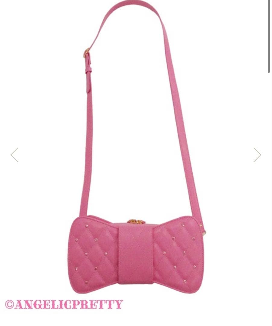 【新品】angelic pretty キルティング宝石リボンポシェット　濃ピンク
