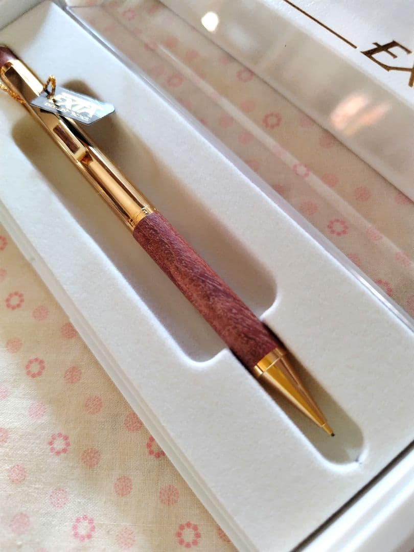 トンボシャーペン エクスタ 未使用 タグ付 木軸 ゴールド軸「希少・絶版品」