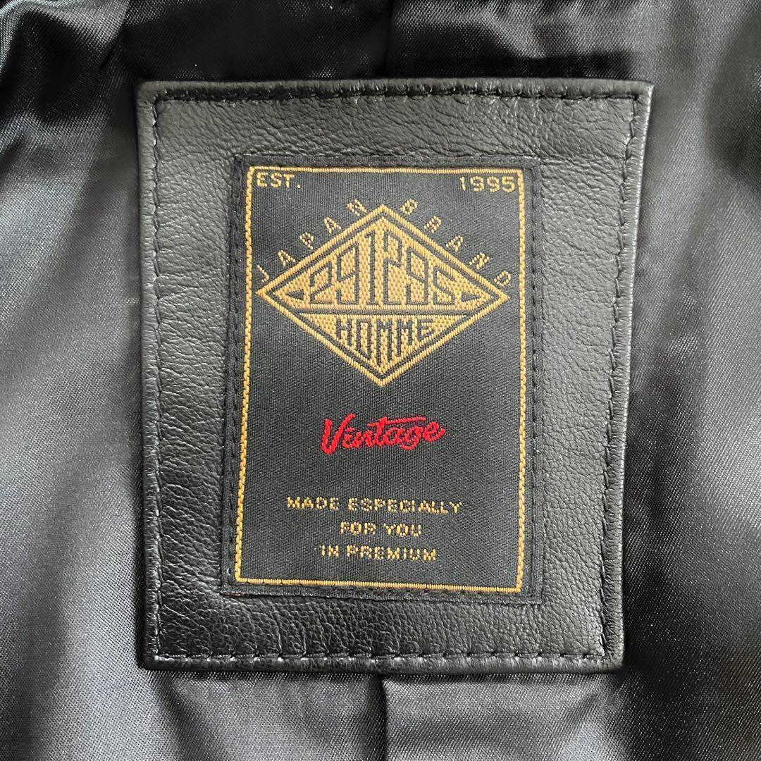291295 HOMME VINTAGE シングルライダースジャケット