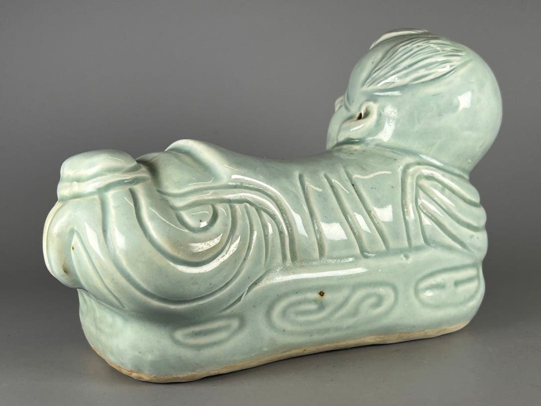 古磁 中国 古美術 陶枕？ アンティーク 銘あり 美品 古玩  置物