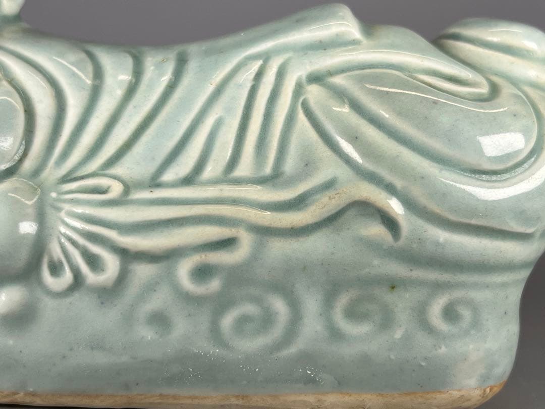 古磁 中国 古美術 陶枕？ アンティーク 銘あり 美品 古玩  置物