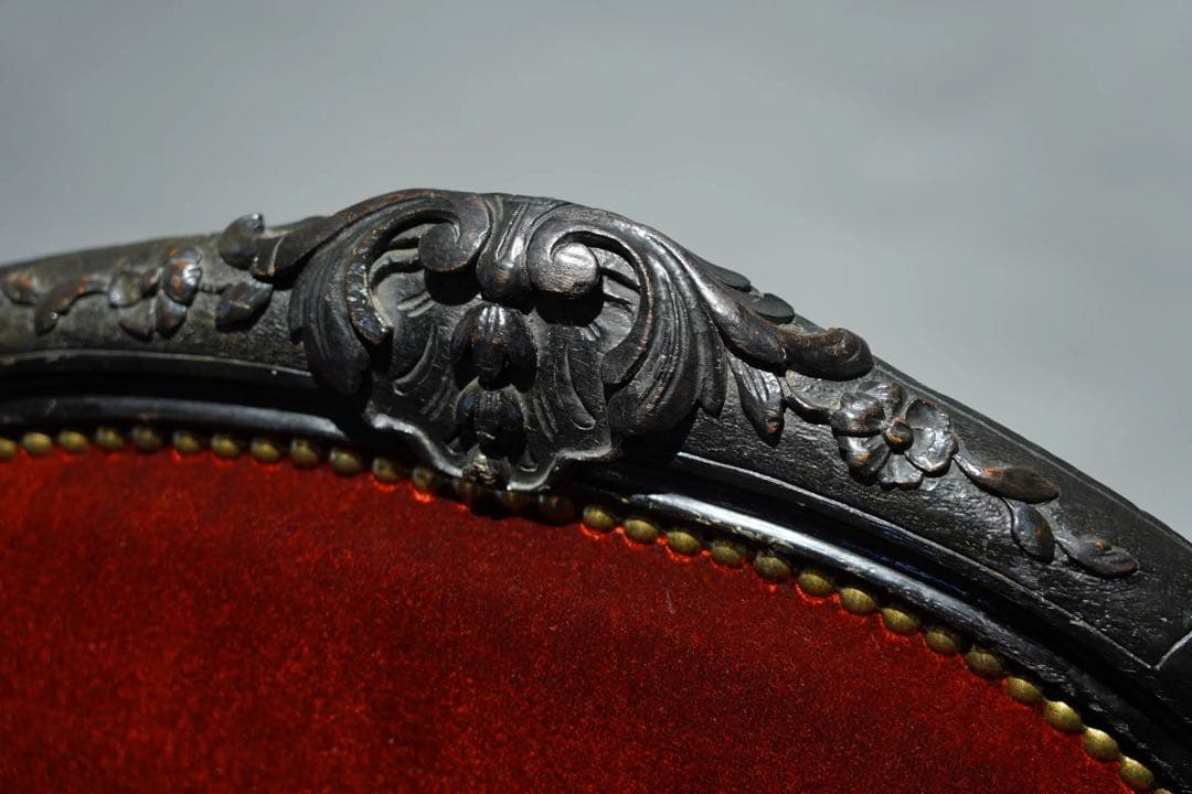 ①フランスアンティーク　ナポレオンチェア　張替済　1800年代　椅子