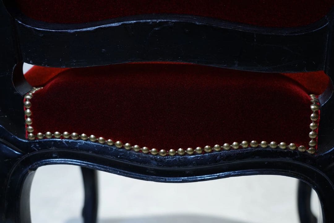 ①フランスアンティーク　ナポレオンチェア　張替済　1800年代　椅子