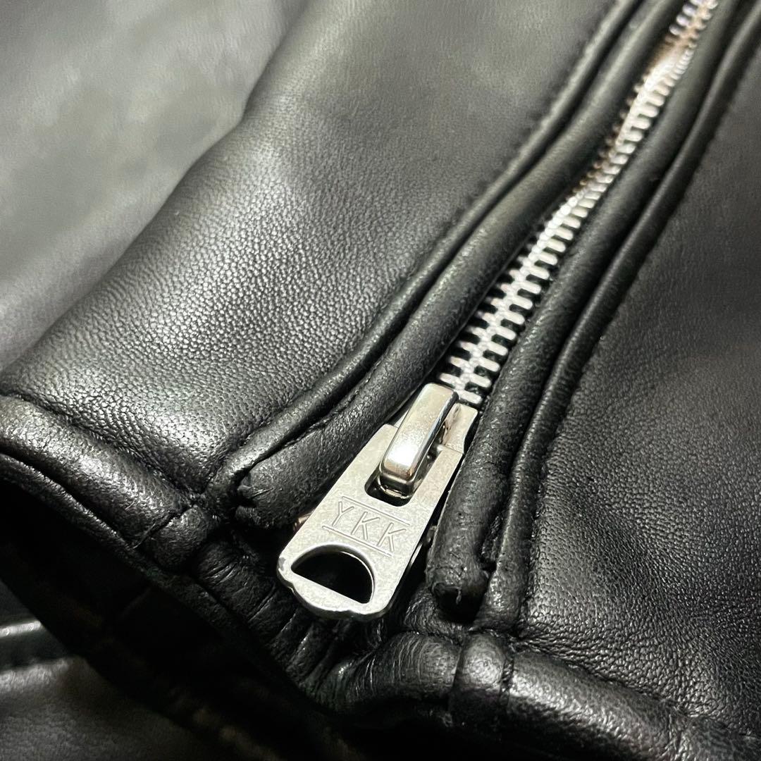 ナノユニバース　サーモライトシングルライダース　L シープスキン　ブラック