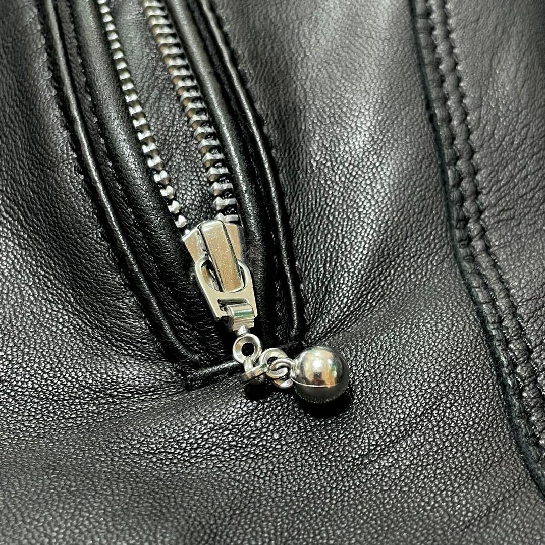 ナノユニバース　サーモライトシングルライダース　L シープスキン　ブラック