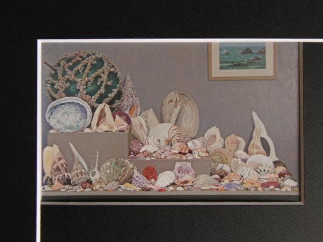 溝口七生、海の記憶、希少な画集より、新品高級額・額装付、状態良好