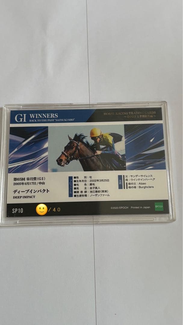 ディープインパクト武豊　インサートカード　40シリアル