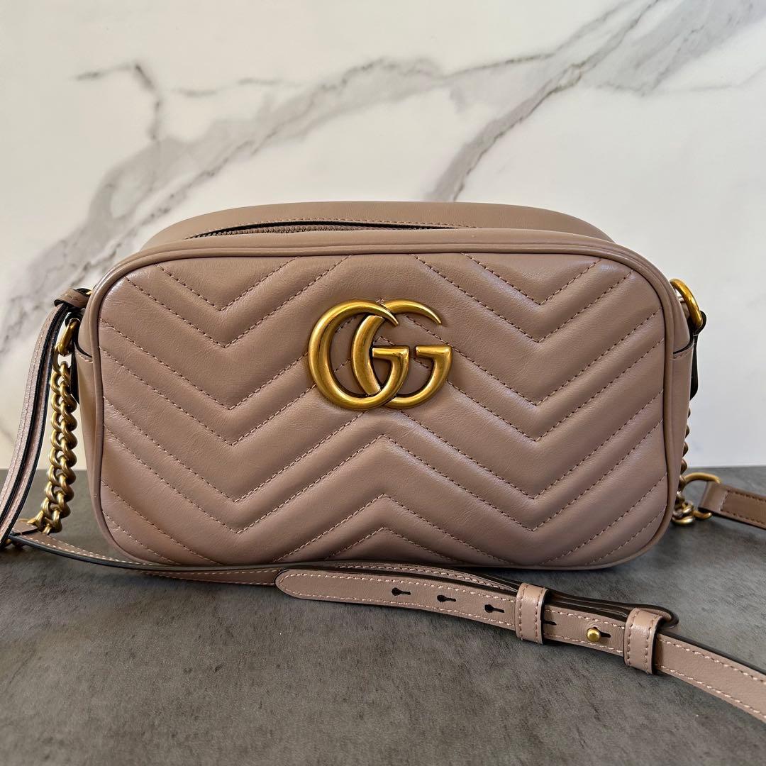 匿名配送 美品 GUCCI ショルダーバッグ GGマーモント キルティング