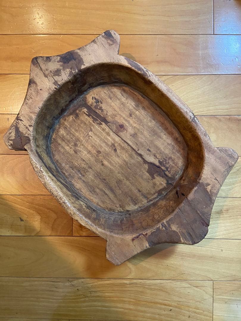 250–300年 済州島古木 盆｜李朝期｜高密度材の重量感・朝鮮古美術