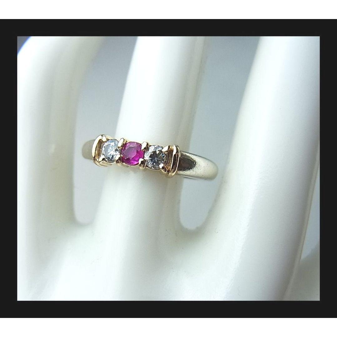 ◎スタージュエリーK14×925xピンクサファイア＆ジルコニアリング約13号