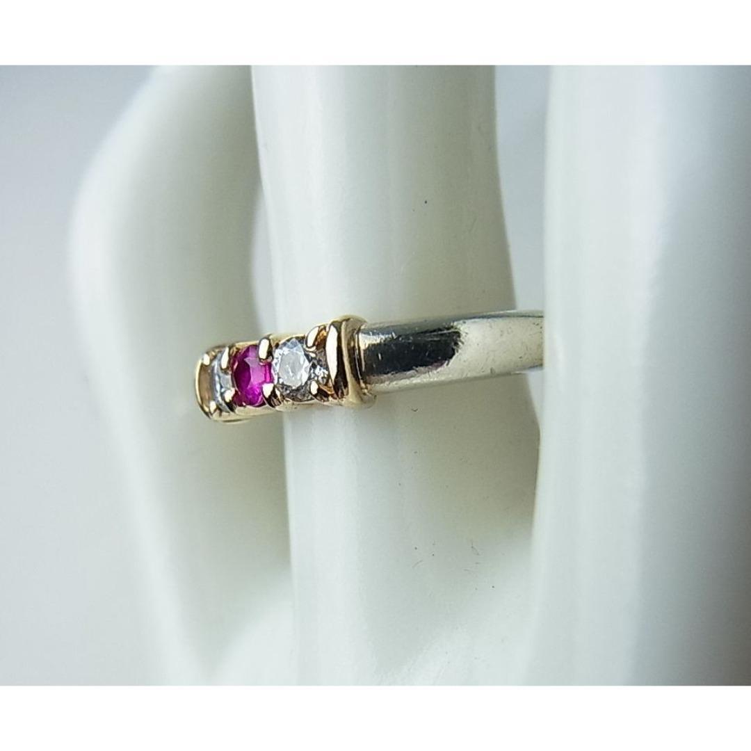 ◎スタージュエリーK14×925xピンクサファイア＆ジルコニアリング約13号