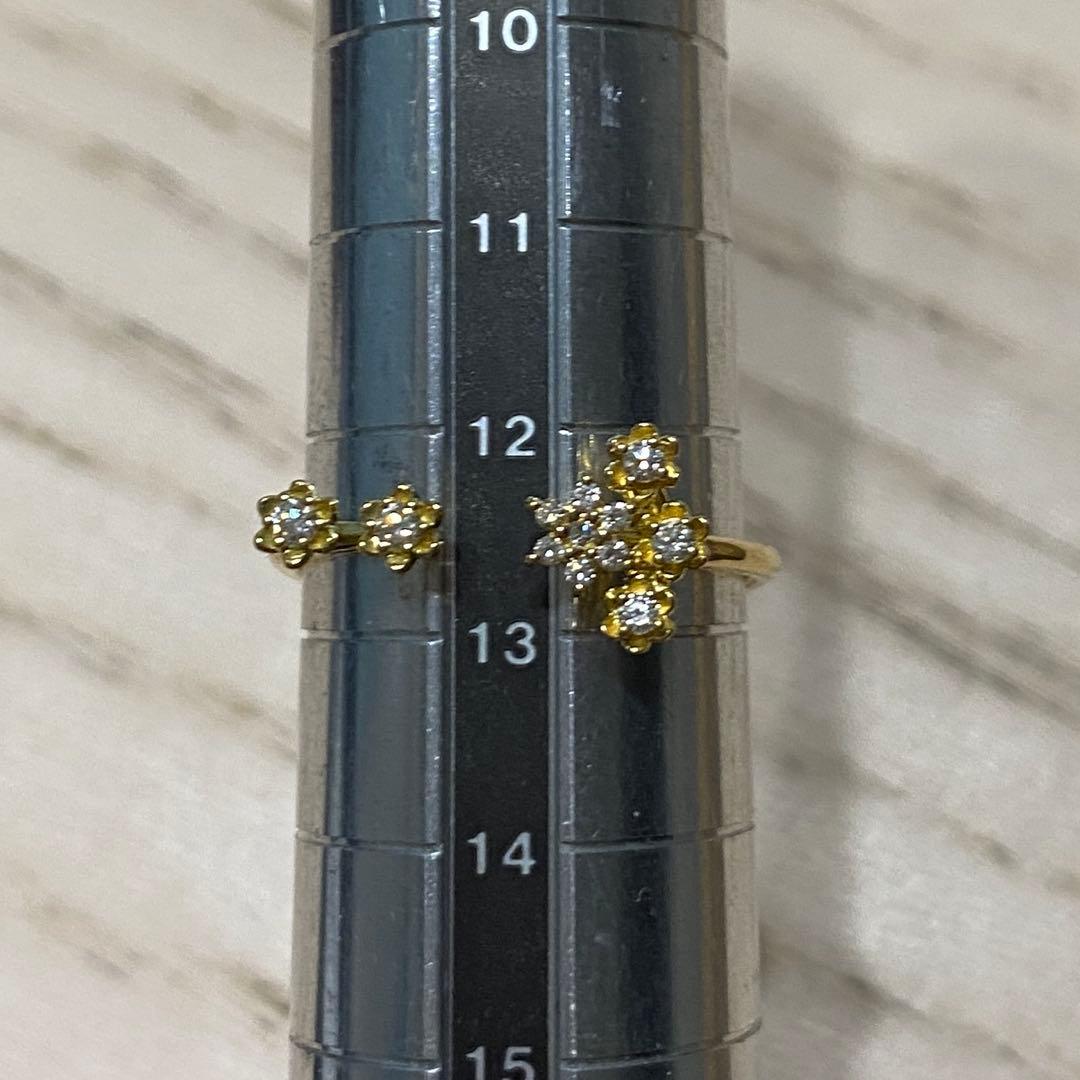 あ*️様 K18YG お花リング　お花オープンリング