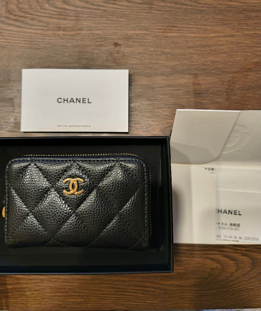 CHANEL シャネル クラシック ジップ パースミニ財布 ブラック