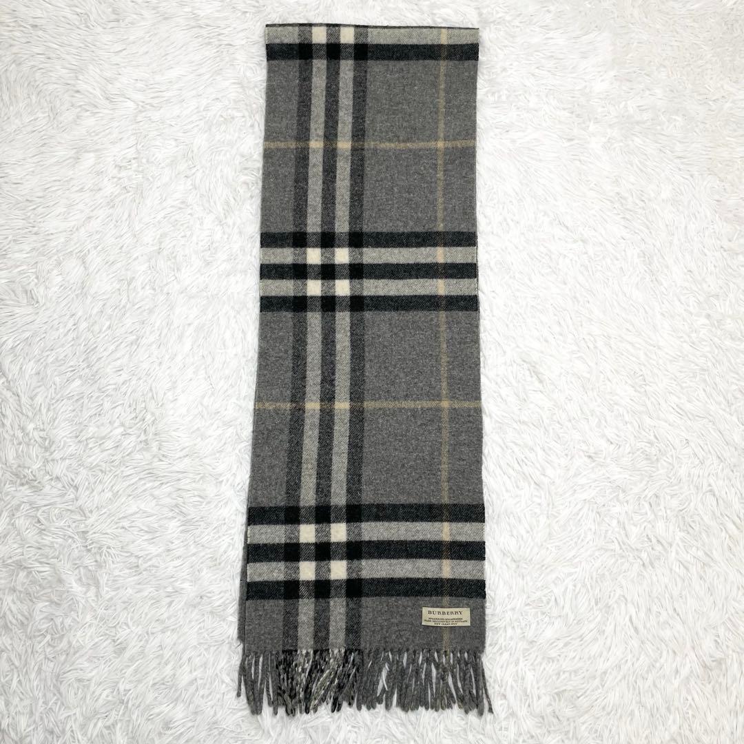 【美品】バーバリー　マフラー・ストール・メリノウール・チェック・BURBERRY