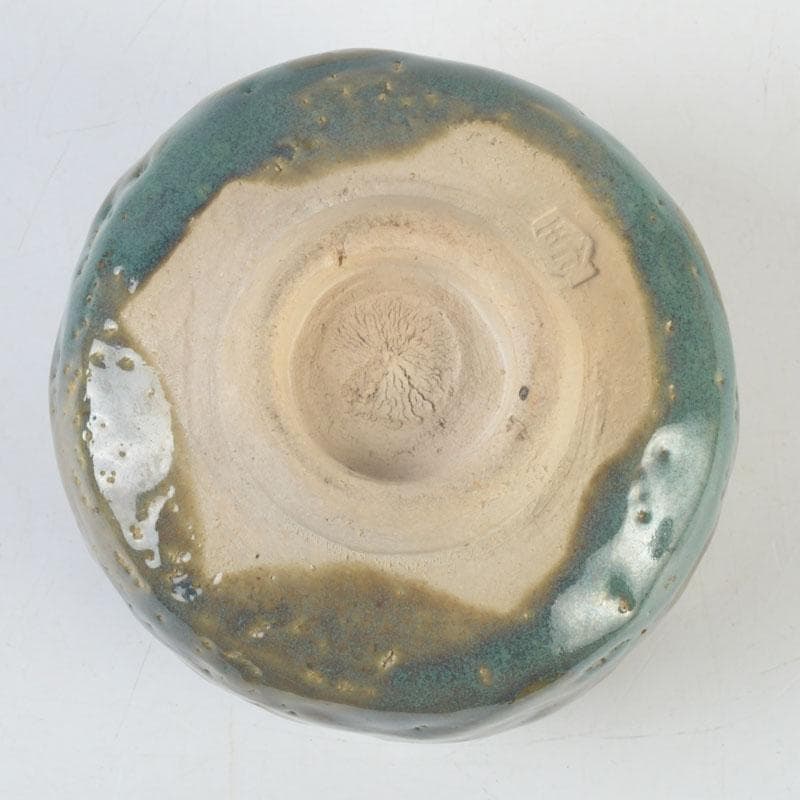 茶道具　琉球焼　壺屋焼　小橋川仁王造　茶碗　共箱　V　9832