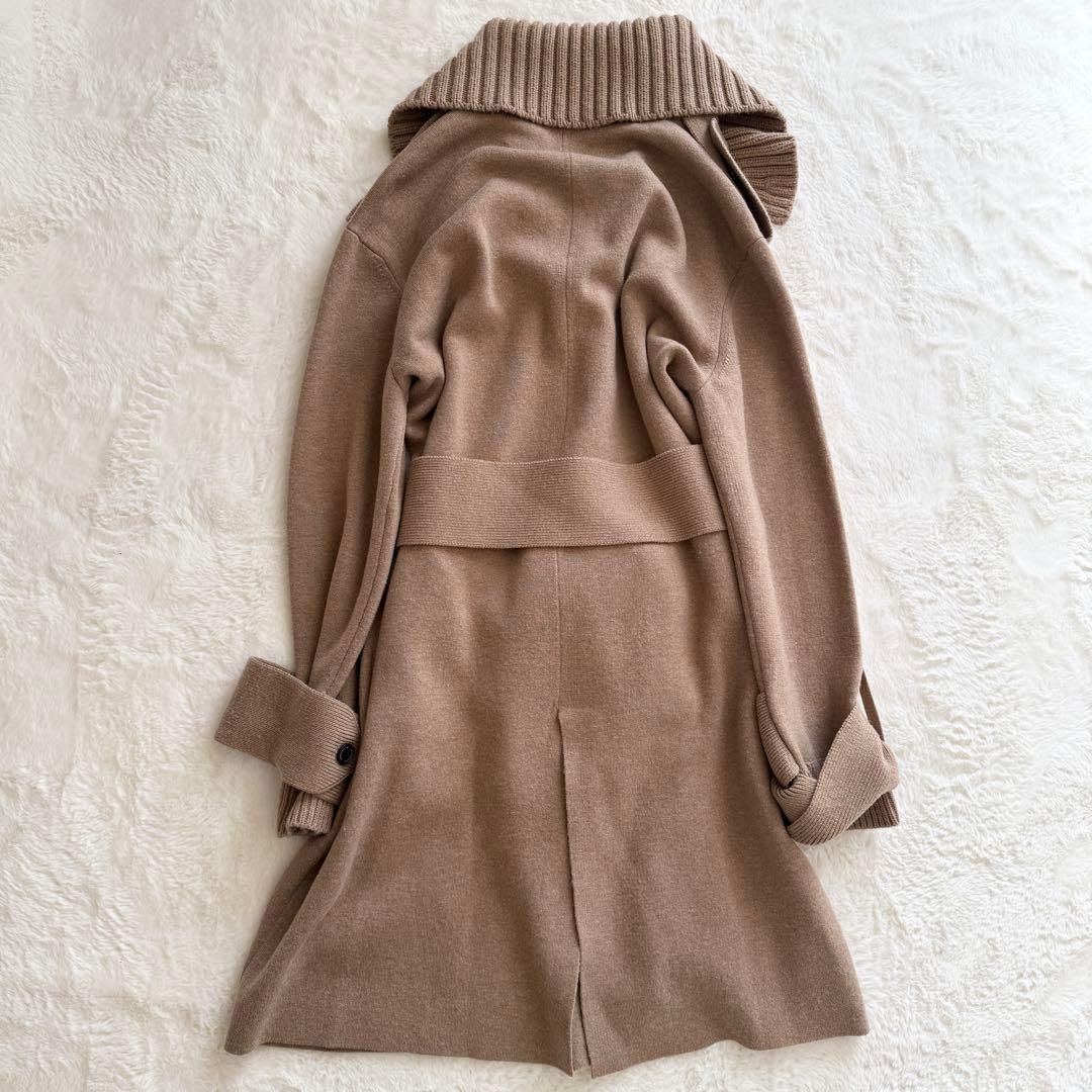 美品　現行　BURBERRY カシミヤ混　ラップコート　ベルト　キャメル