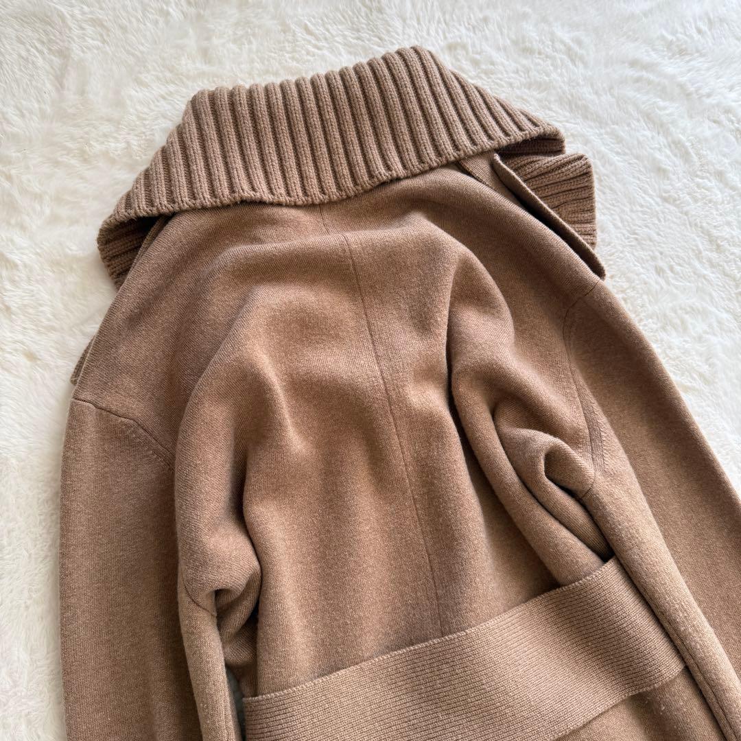 美品　現行　BURBERRY カシミヤ混　ラップコート　ベルト　キャメル