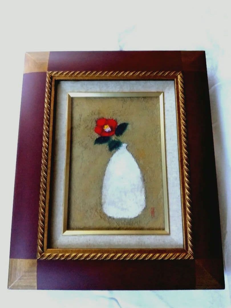 油彩画「藪椿」小口卓也 SM