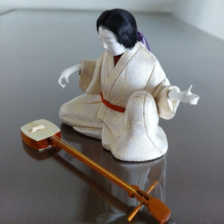 木目込み人形「三味線・女性」籠村美術織物作製⭐︎伝統工芸品