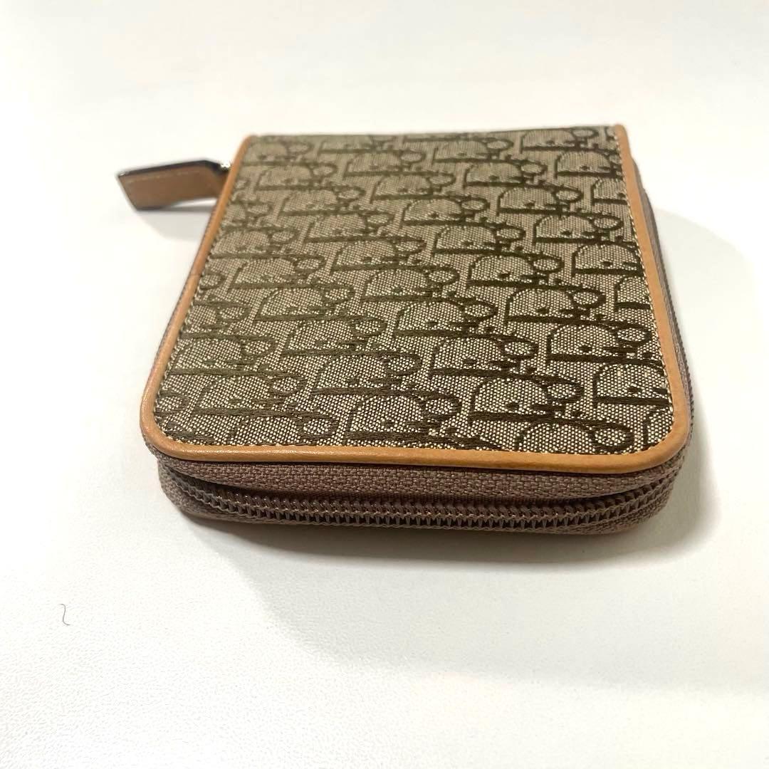 【超美品】Dior ディオール　二つ折り財布　トロッター柄　ブラウン 袋付き