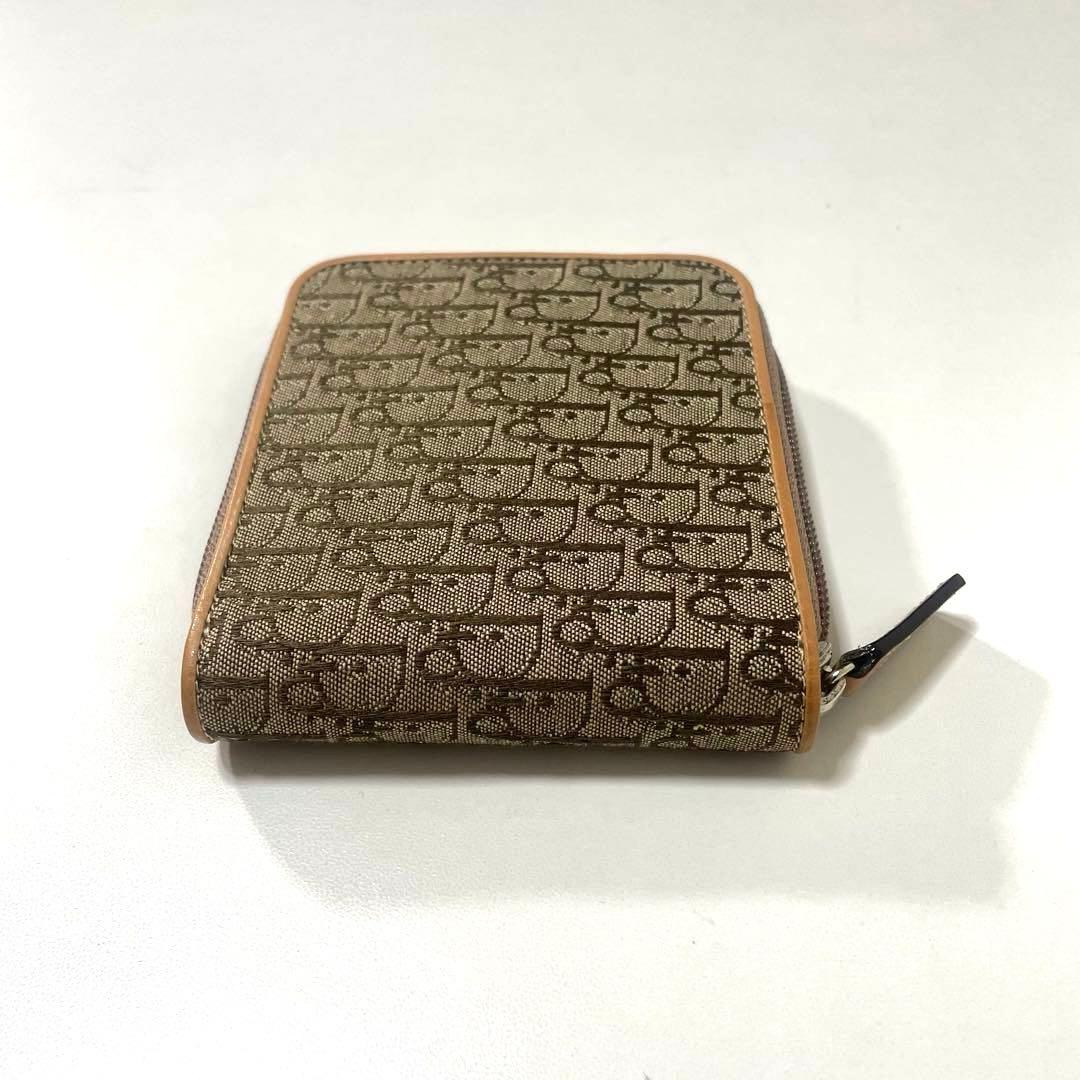 【超美品】Dior ディオール　二つ折り財布　トロッター柄　ブラウン 袋付き