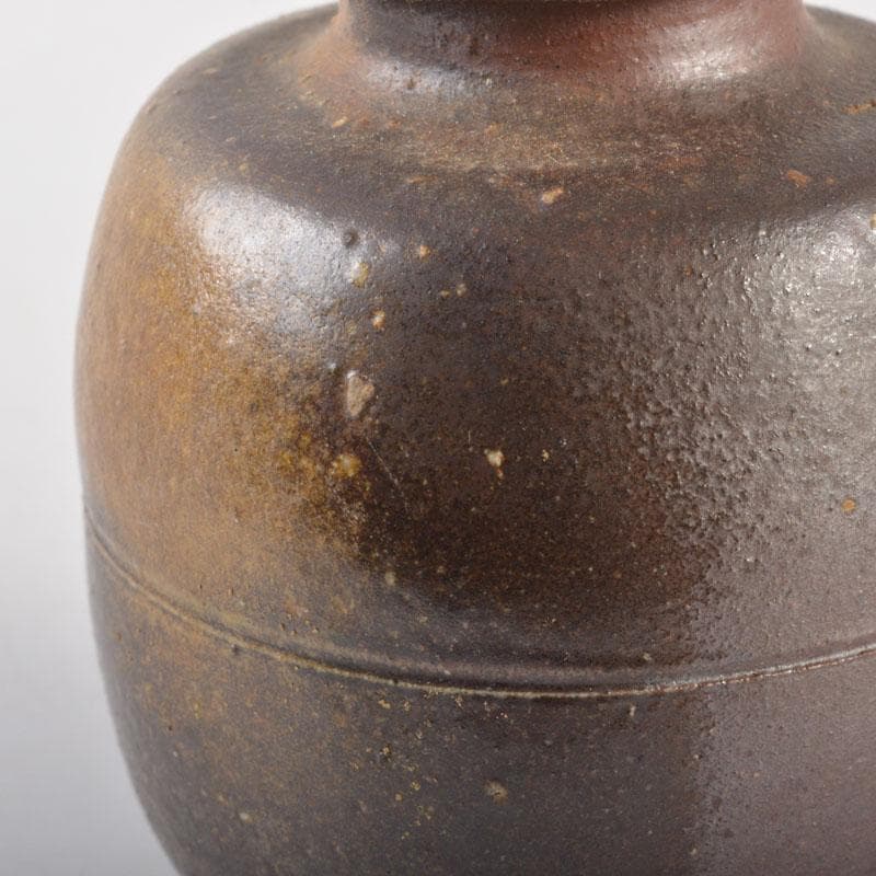 茶道具　備前焼　猪俣政昭作　茶入　仕覆付　共箱　V　6523