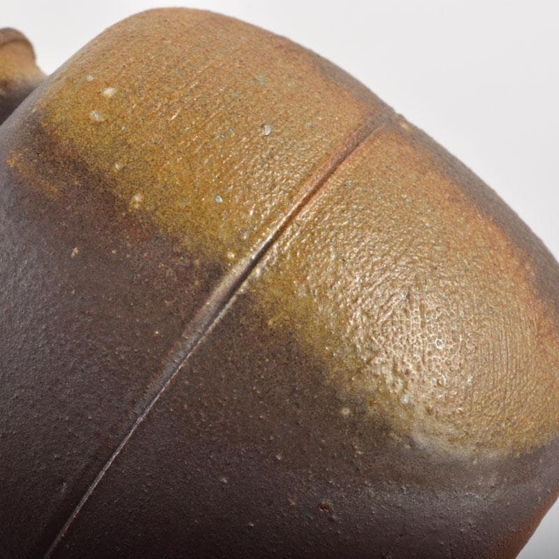 茶道具　備前焼　猪俣政昭作　茶入　仕覆付　共箱　V　6523