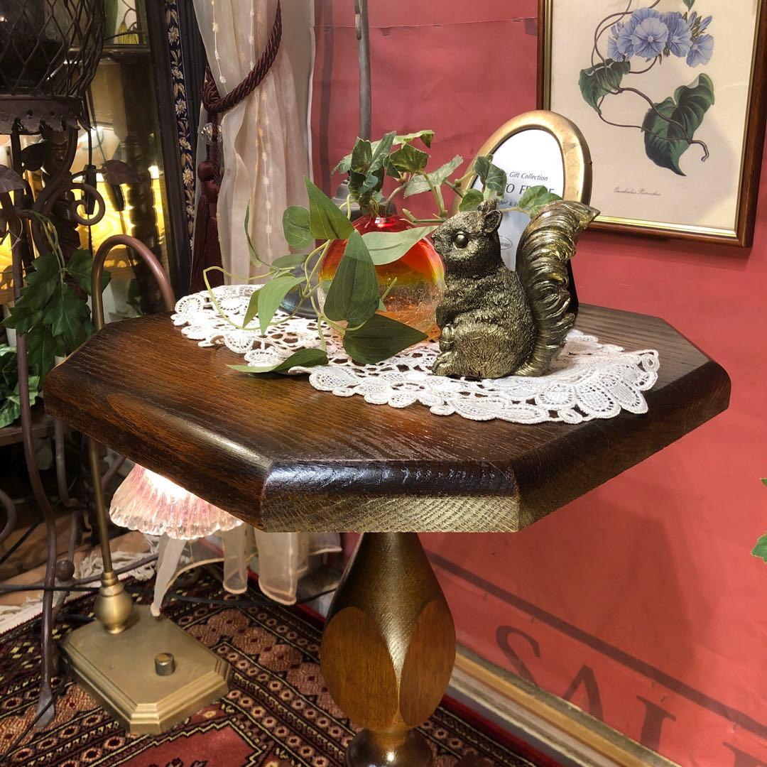 ヴィンテージ レッドオーク　コンパクト　テーブル　サイドテーブル　花台