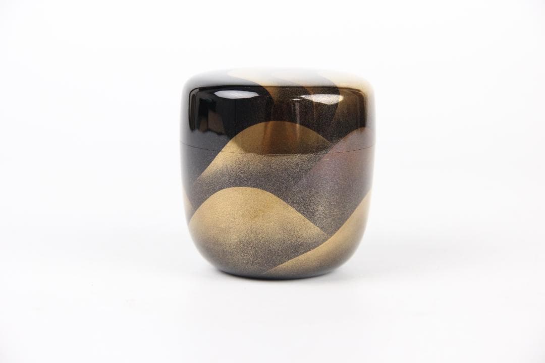 一后一兆 作 落款あり　遠山蒔絵棗 内梨地 共箱布 茶道具 EG1-13