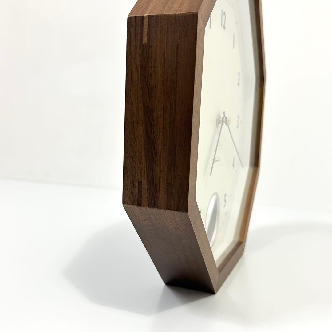 インターフォルム Gorlitz ゲルリッツ 八角 木製 壁掛け時計 ブラウン