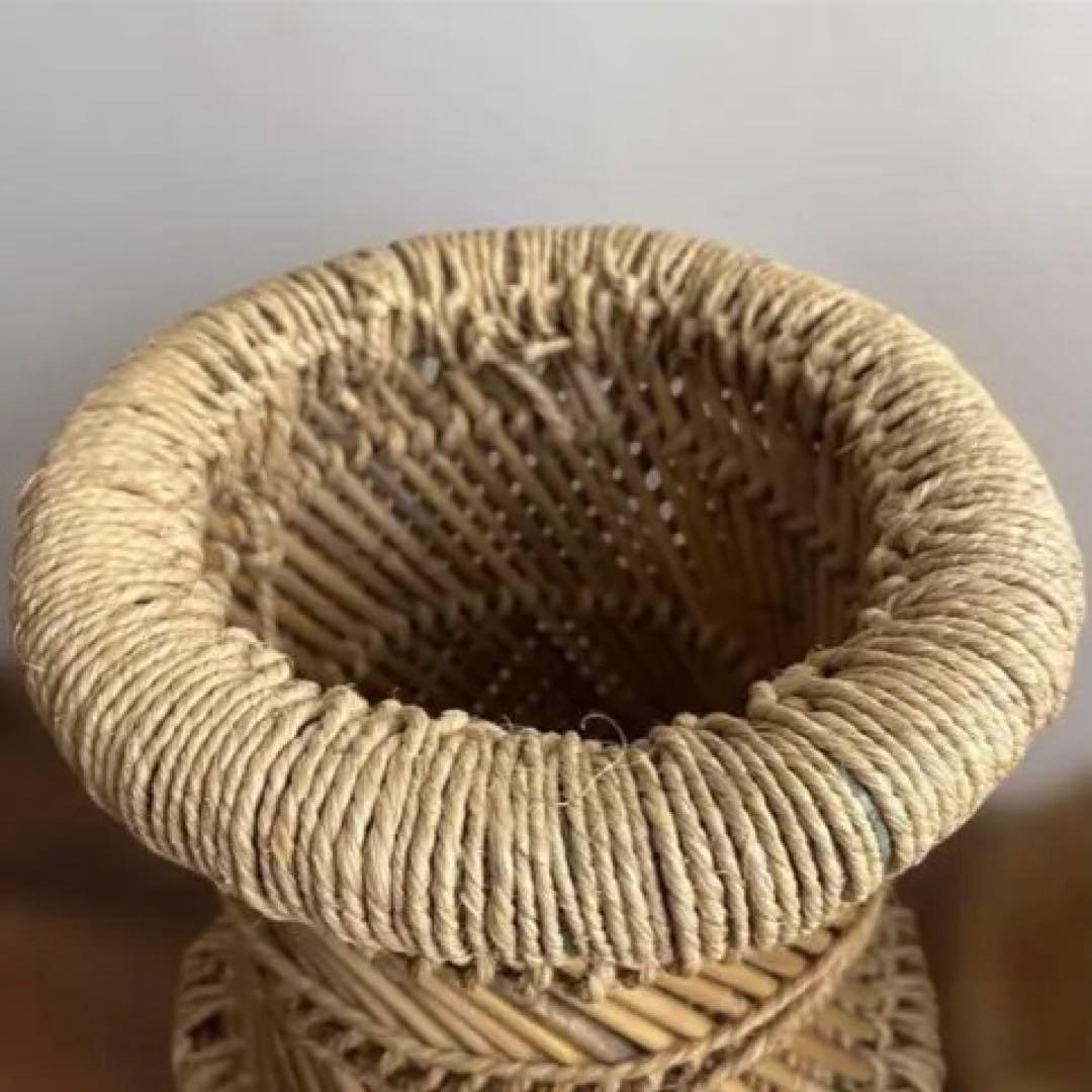 インド　スツール　椅子　2個セット　天然素材　グランピエ　カゴ　India 葛