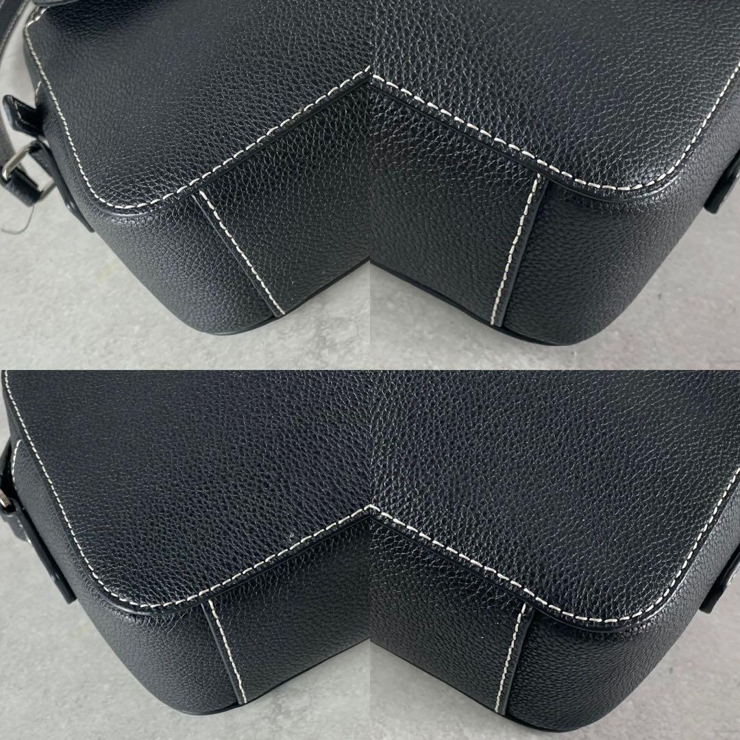 ✨極美品✨アニエスべー　ショルダーバッグ 2way ターンロック　レザー　黒