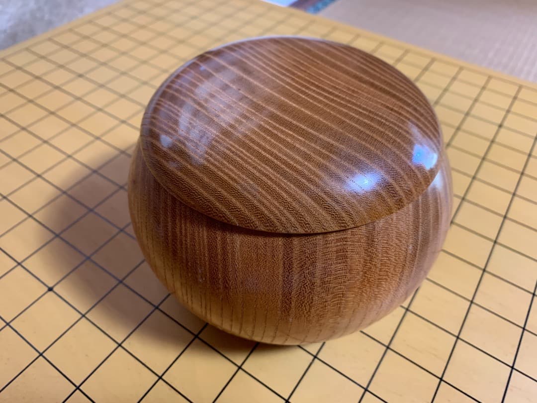 【国産】特大　欅　碁笥