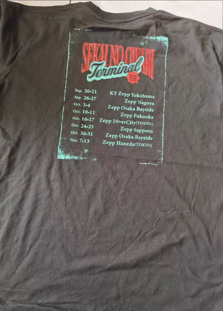 セカオワ TerminalツアーTシャツ　XLサイズ