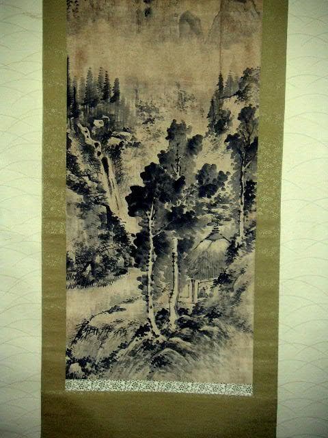 ♥安藤栄年　日本画　山水画　掛け軸　掛軸　骨董　古玩