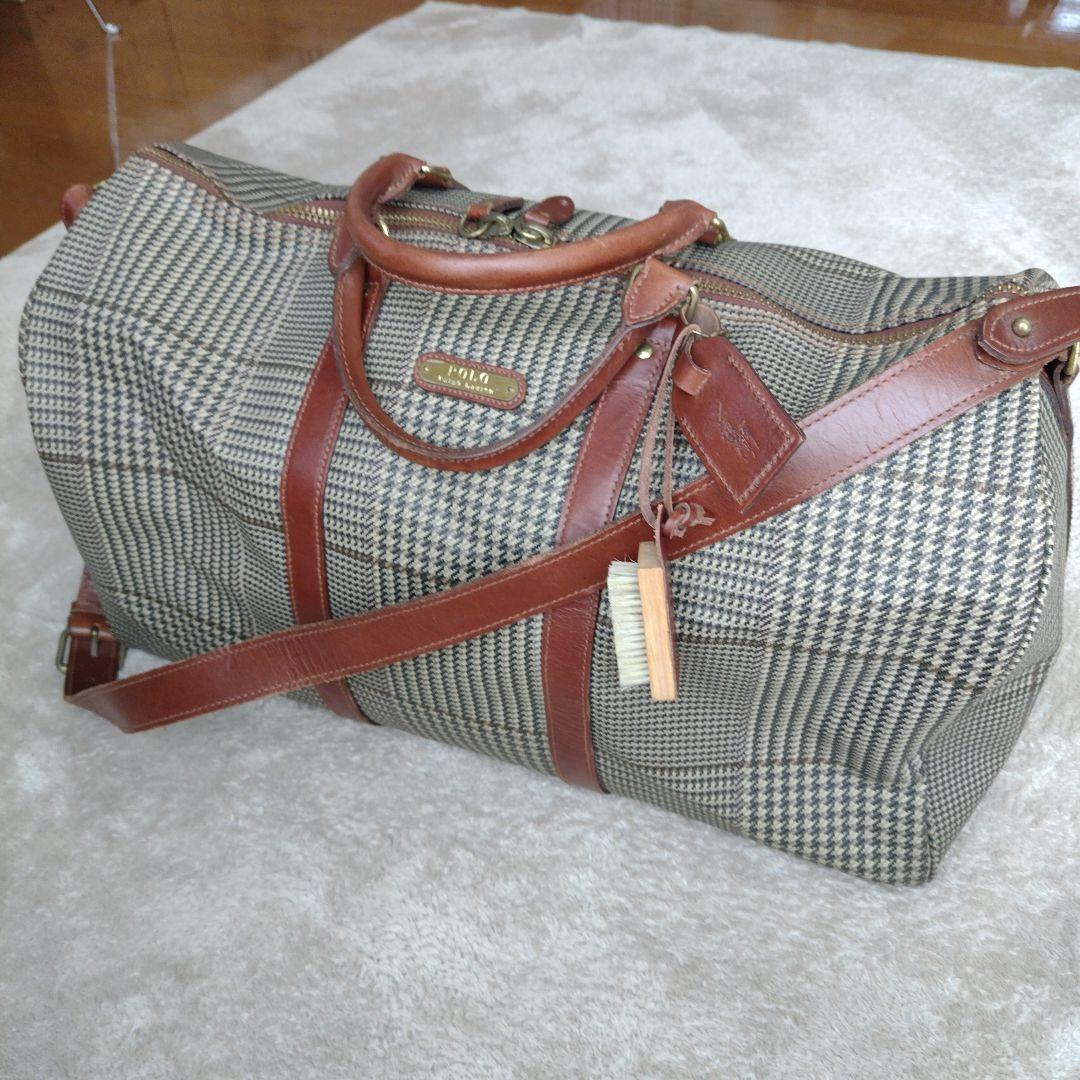 USA製 ポロラルフローレン ボストンバッグ 2way 千鳥格子柄 PVC