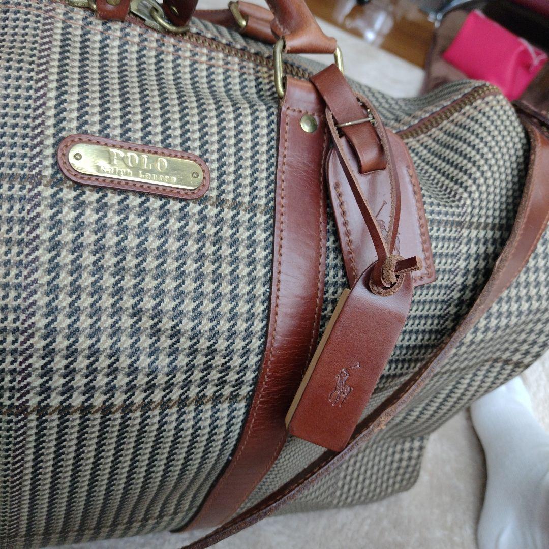 USA製 ポロラルフローレン ボストンバッグ 2way 千鳥格子柄 PVC
