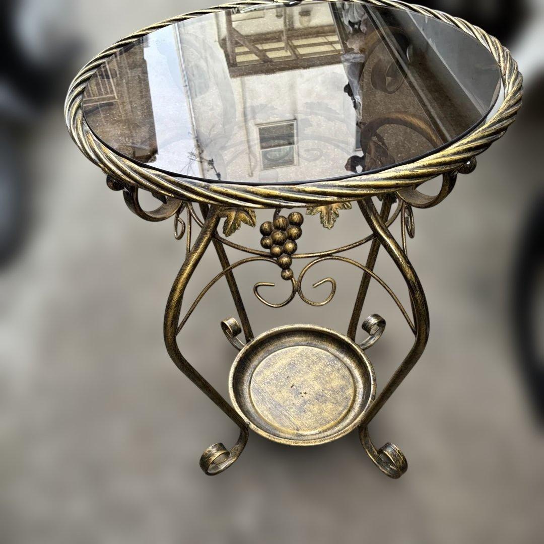 ‼️レトロ‼️アンティークガラステーブル、レトロガラステーブル ガラステーブル