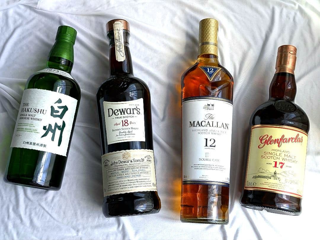 白州/グレンファークラス17年/デュワーズ18年/マッカラン ダブルカスク12年