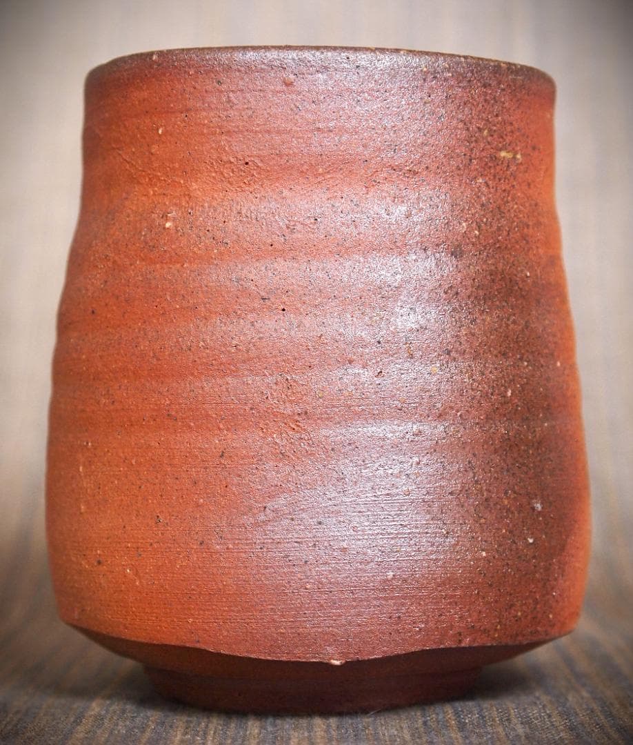 希少作★中村六郎★備前【窯変】湯呑★共箱・布・栞